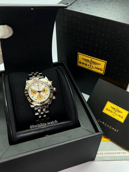 Годинник BREITLING Chronomat CB0140 Сталь/Золото