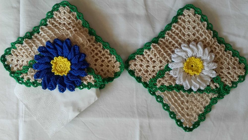 Saquinhos de crochet para guardanapos