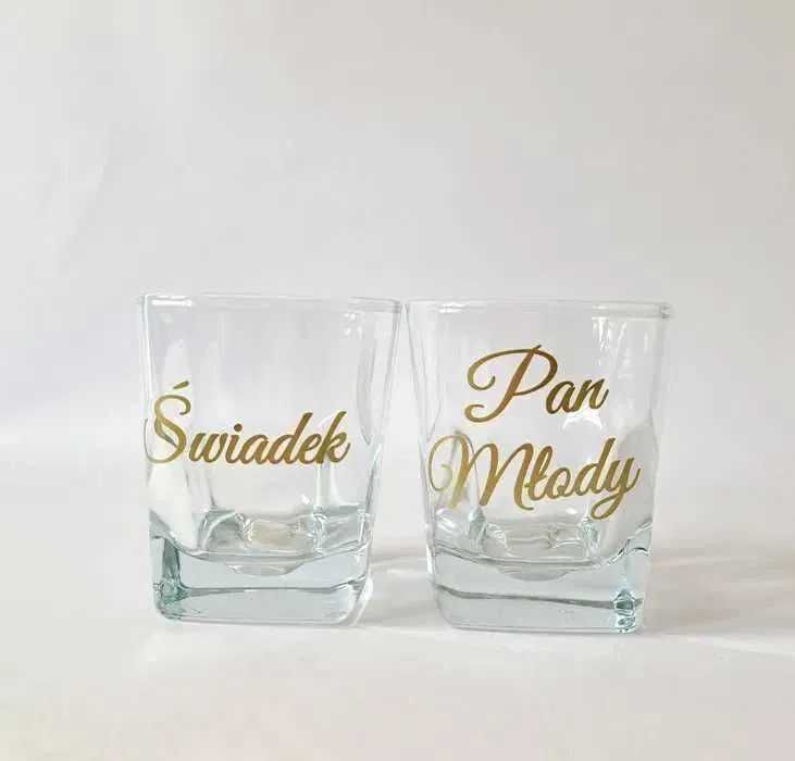 szklanki do whisky pan młody świadek dekoracje ślubne wesele ślub moda