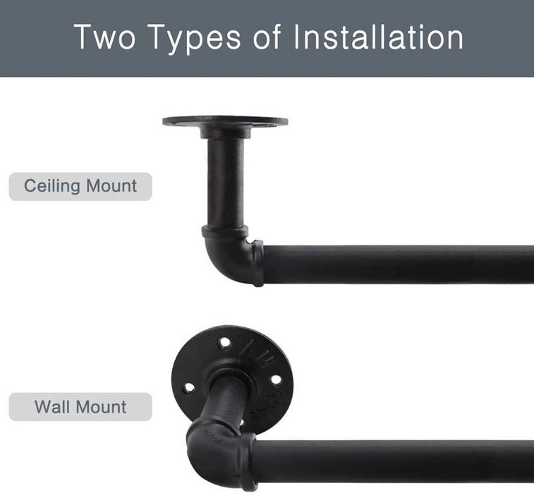 Nowy uchwyt / karnisz / pręt / regulowany / 110-210 / czarny !A2073!