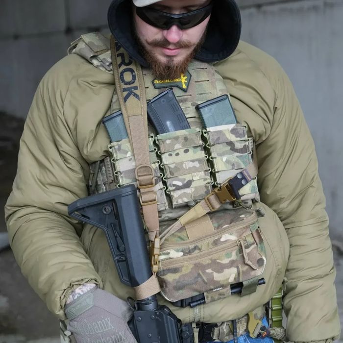 Трьохточковий ремінь для зброї з широким наплічником (СТРОПИ, КАРАБІНИ H&K АБО QD АНТАБКИ)