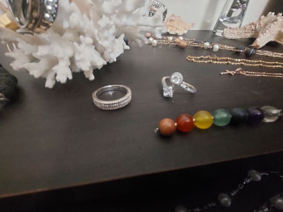 Fios, pulseira e aneis aço e prata