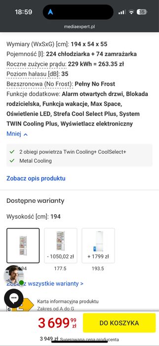 Lodówka do zabudowy Samsung jak nowa