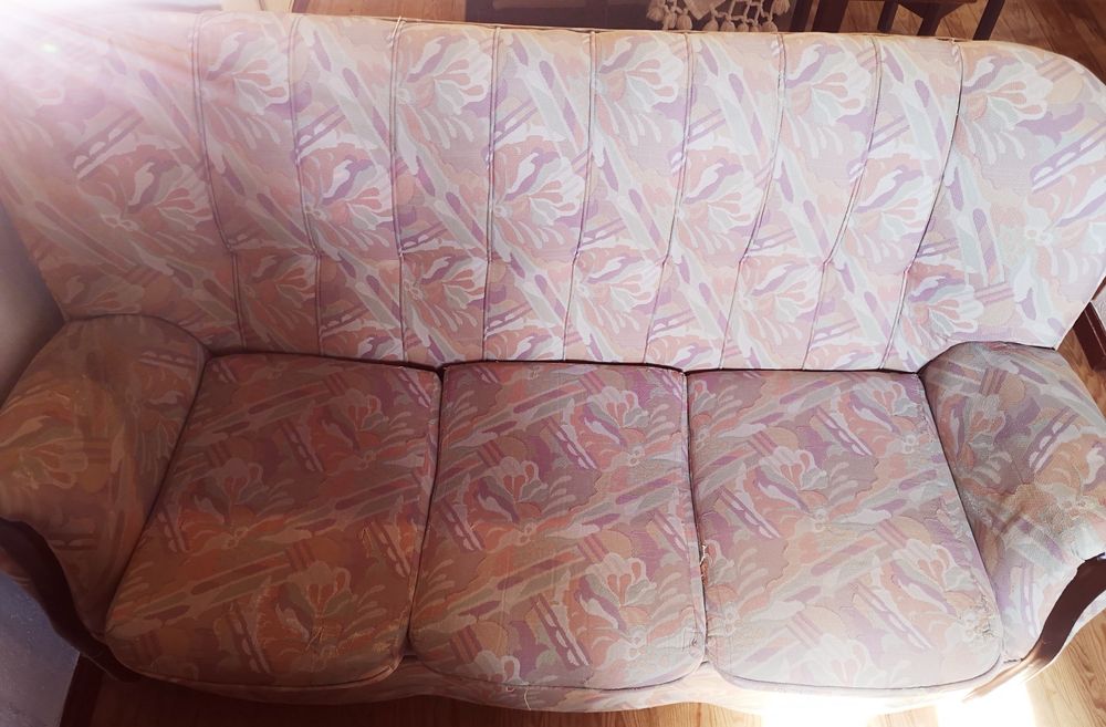 Sofá cama em tecido