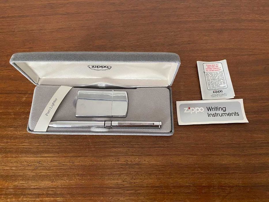 Estojo com isqueiro e caneta Zippo