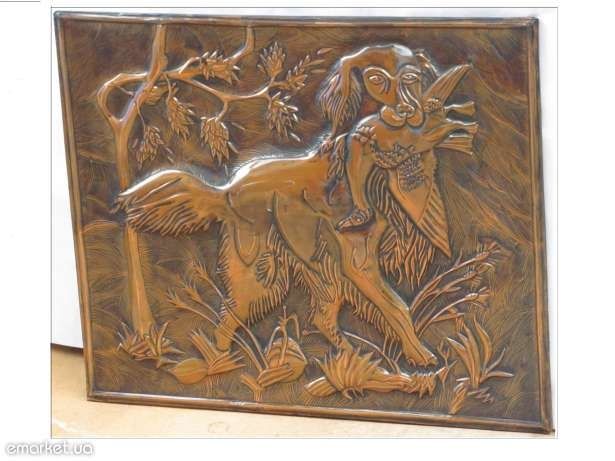 Картина ручної роботи, чеканена на мідному листіі металу
