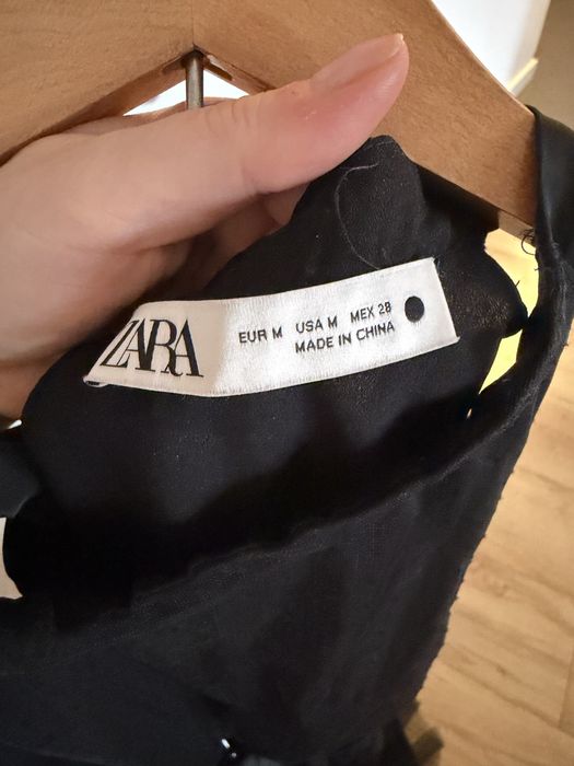 Czarna dluga sukienka Zara r. M bal studniówka karnawał