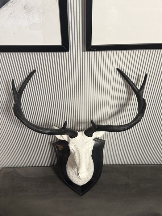 Glowa jelenia z porożem, rzeźba 3D unikat | home deco