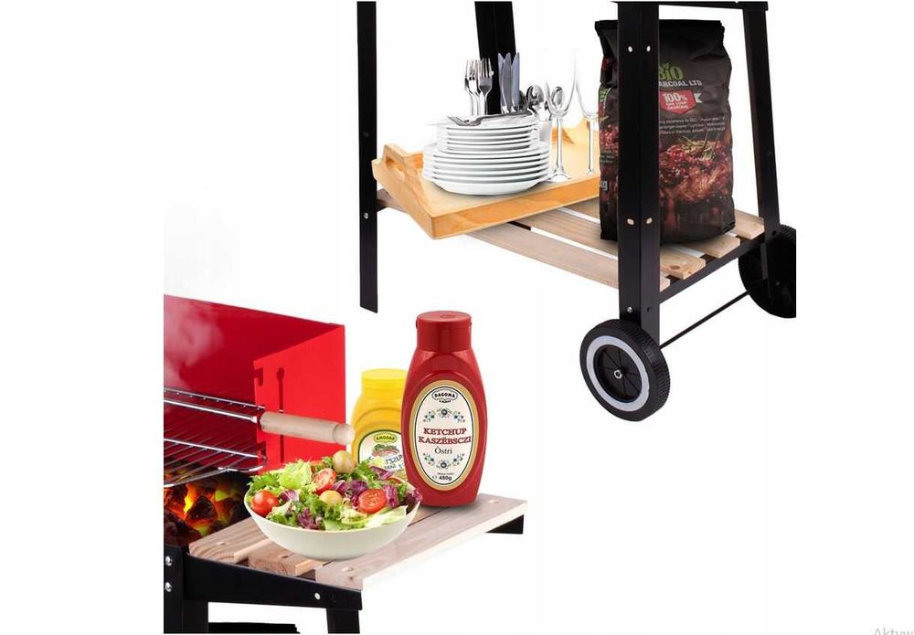 Przenośny grill czerwony