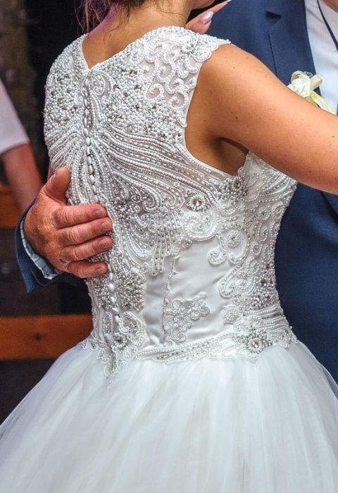 Jedyna taka suknia ślubna Ksiezniczka Szyta ręcznie Stan idealny