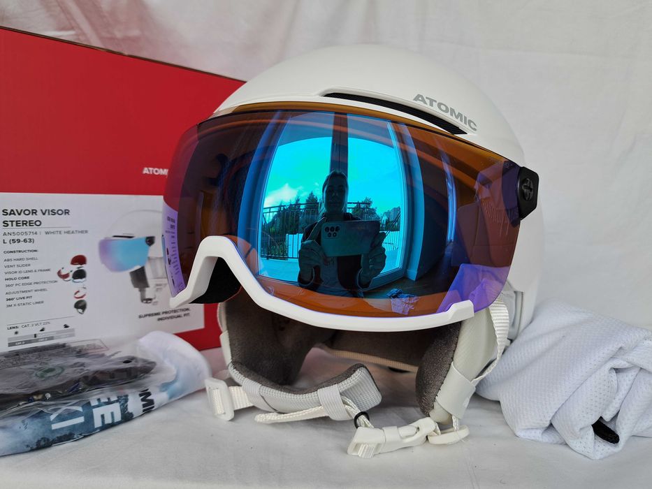 Kask narciarski Atomic Savor Visor Stereo White Heather L 59-63cm