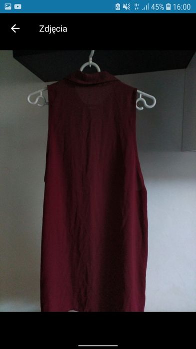 Bordowa bluzka, elegancka bez rękawów