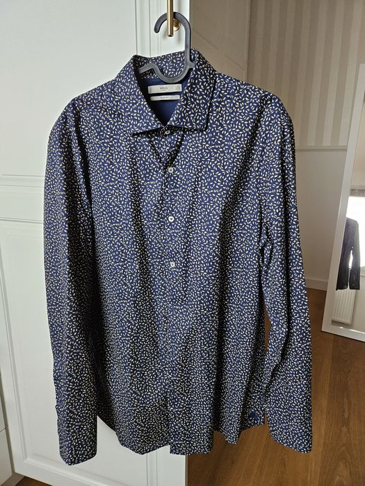 Koszula Mango L 100% bawełna wzór w drobne liście