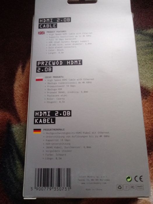 Kabel HDMI HDMI  do telewizora konsoli komputera itp