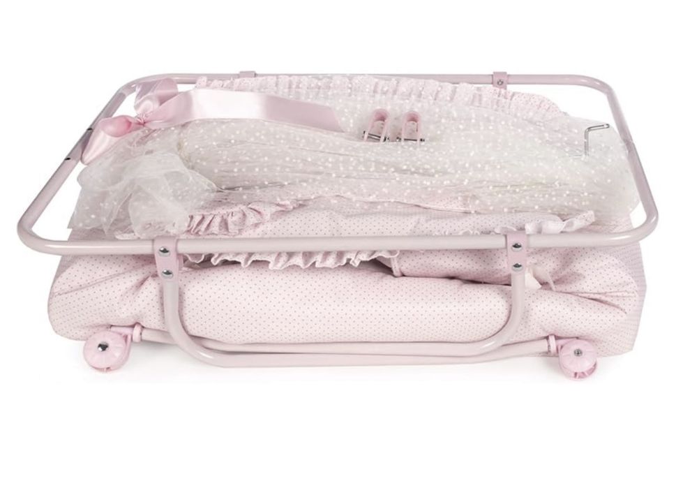 Berço de Bonecas c/ Véu Rosa La Nina