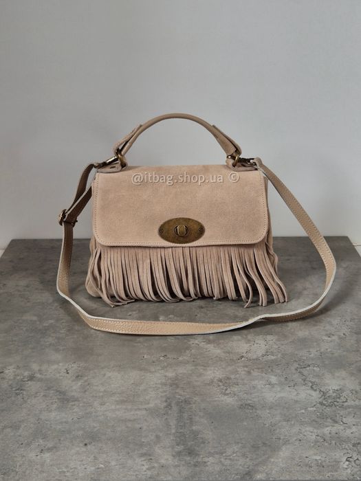 Замшева сумка з бахромою, satchel bag, сумка портфельчик. Замшевая сумка с бахромой, сумки Италия