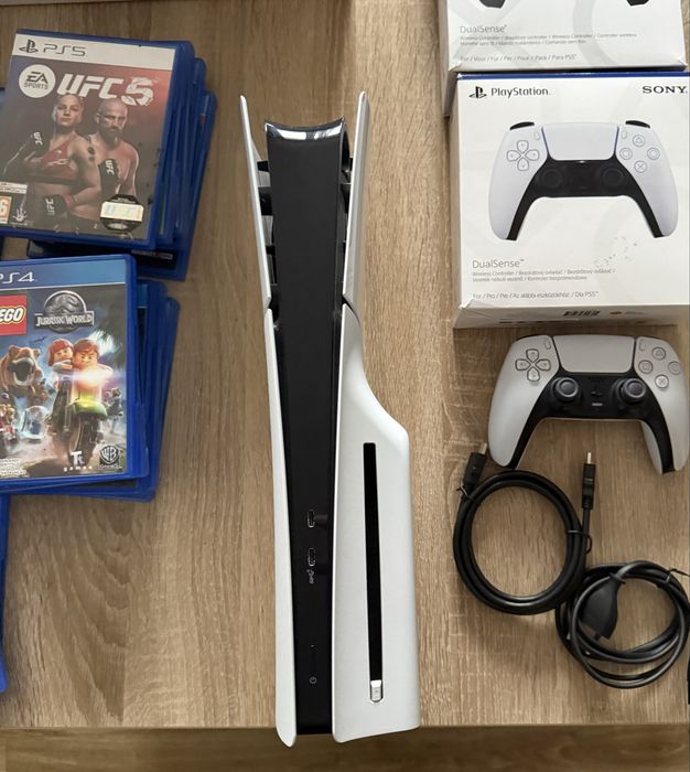 Konsola PS5 SLIM 1TB z Napędem Gwarancja PlayStation 5 Gry Pady VR Fortnite Roblox