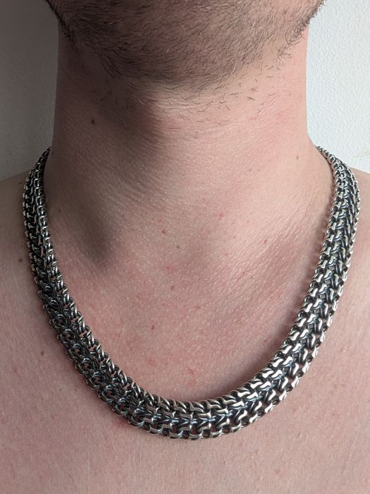 Срібний ланцюжок 130г масивна чоловічий  мужская серебряная цепочка 9