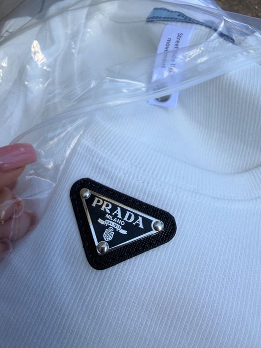 Майка Prada в рубчик біла | XS-S/нова