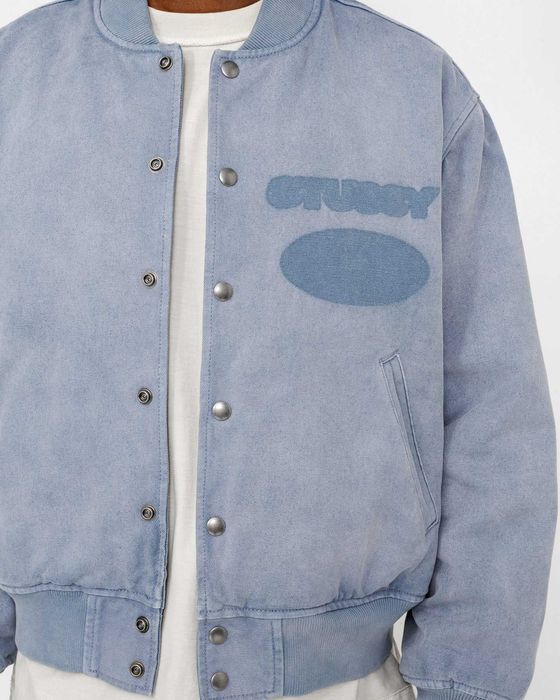 Куртка STUSSY Ghost Logo Canvas Varsity Jacket Blue