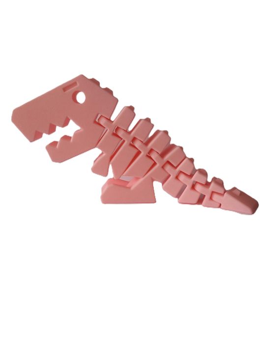 Różowa figurka -  Ruchomy Dinozaur rozmiar L | 21,5 cm długości