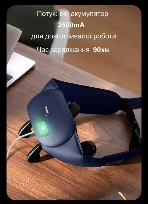 Роликовый массажер для спины шеи и плеч с прогревом - Philips