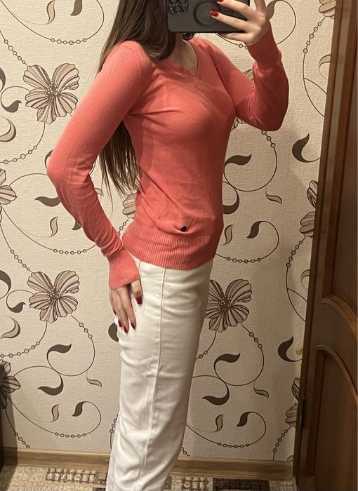 Кофта джемпер лонгслів Time Out S коралова