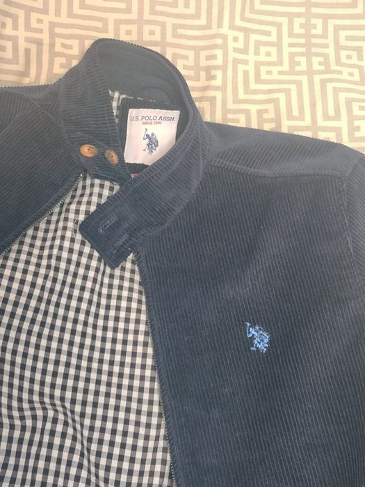 u.s. polo assn. blue corduroy harrington jacket