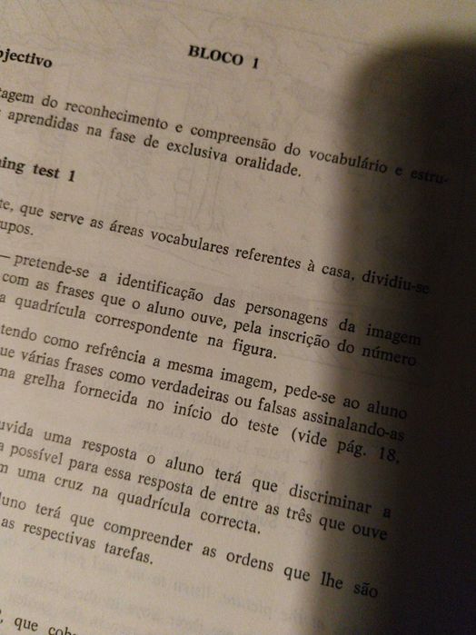 Testes objetivos ingles
