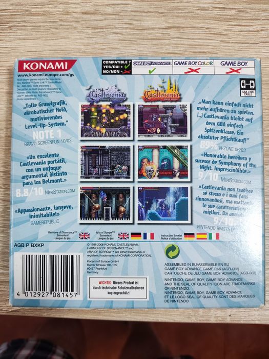 Pack duplo Castlevania game Boy advance CIB original completo