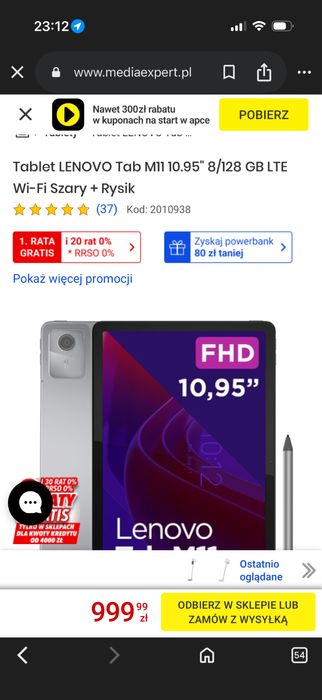 Tablet Lenovo M11 8/128 + Pen