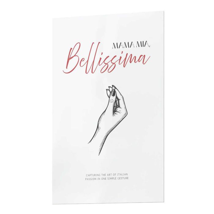Plakat do kuchni Mama Mia Bellissima A3 |elegancki design Italian Vibe