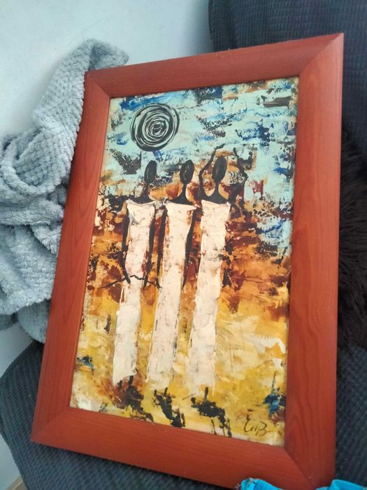 Obraz w brązowej ramie