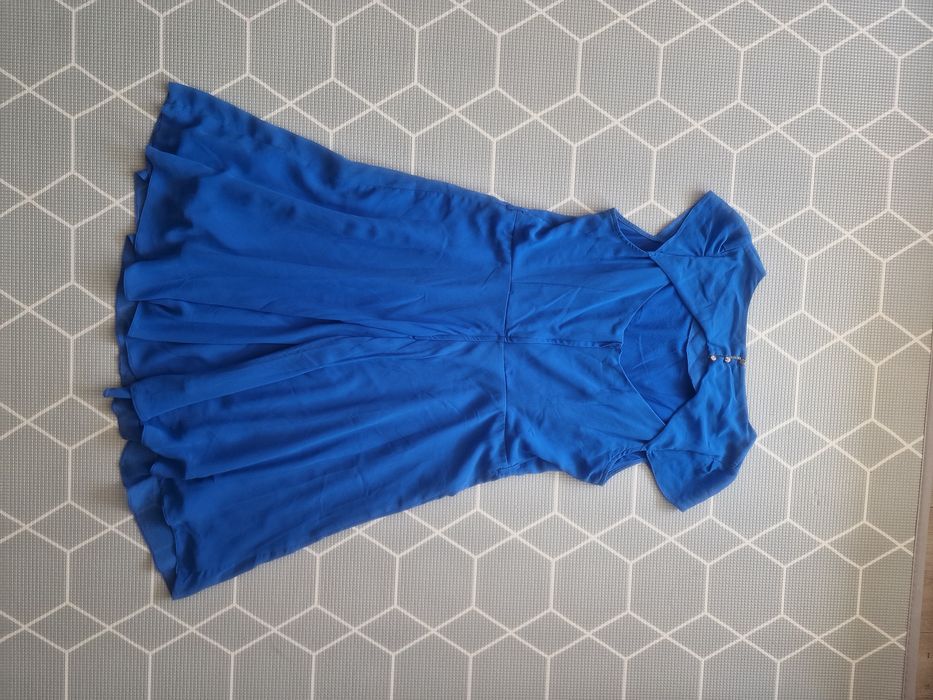Niebieska Sukienka 44 XXL Dorothy Perkins kobalt elegancka prosta