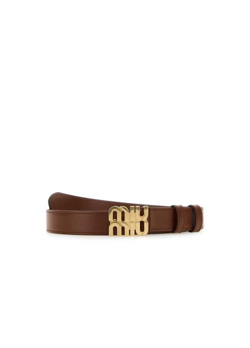 Ремінь Miu Miu Logo Leather Belt Brown