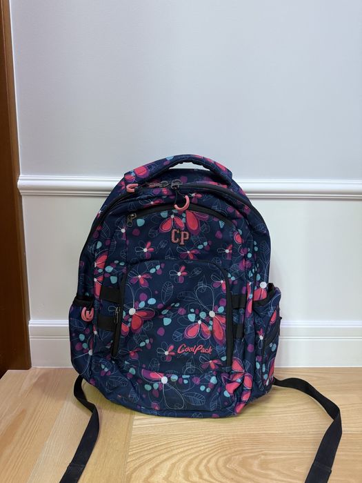 coolpack plecak szkolny dla dzieci w kwiatki granatowy rozowy