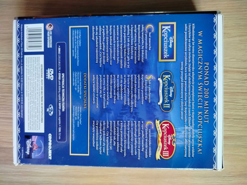 Kopciuszek kolekcja 3 filmów DVD Disney