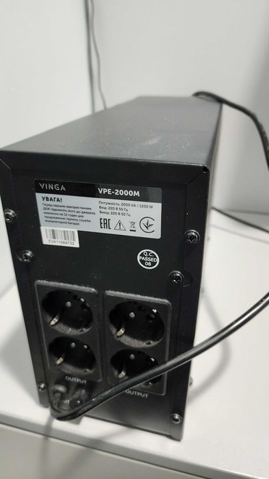 Пристрій безперебійного живлення Vinga LED 2000VA VPE-2000M