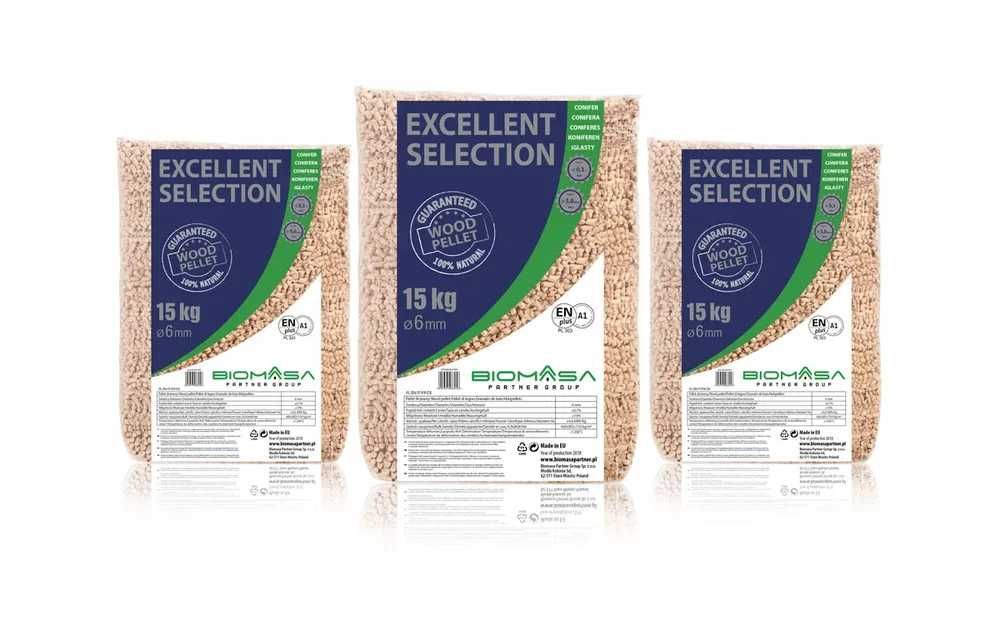 Pellet drzewny Excellent Selection  6 mm A1   975kg - dostawa gratis