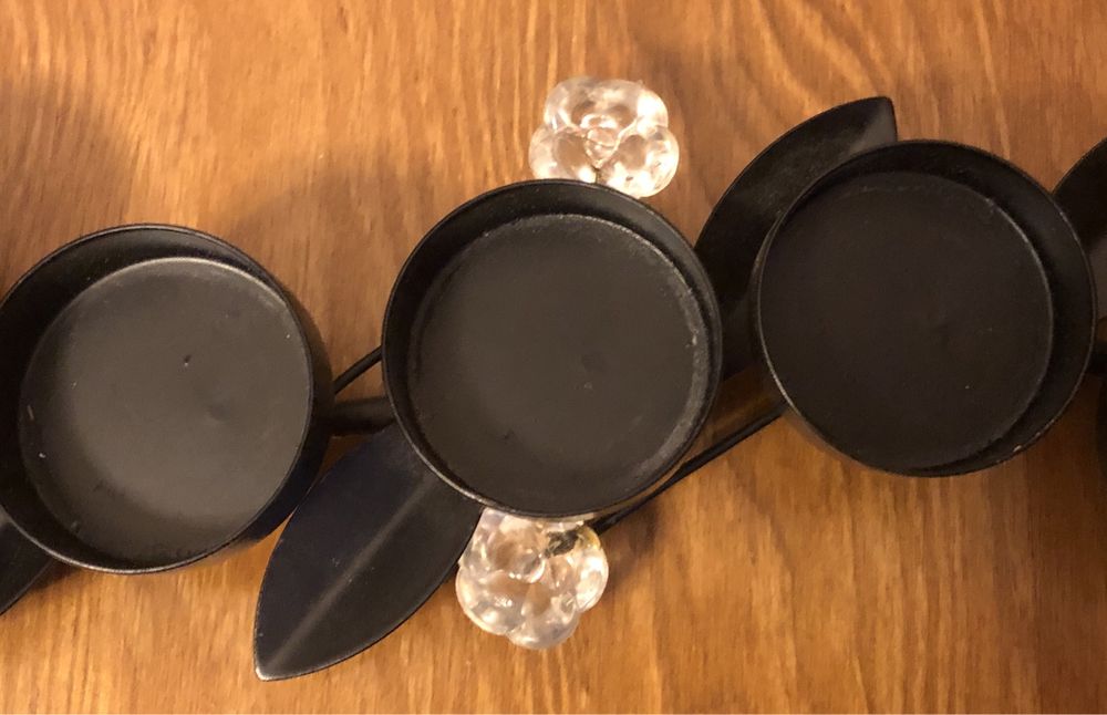 Metalowy świecznik w stylu LOFT na 5 świec podłużny