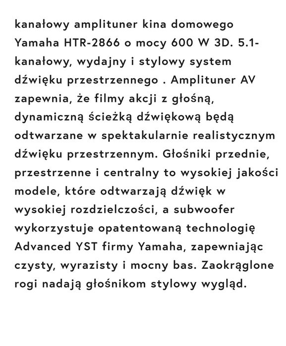 Amplituner Yamaha HTR-2866
