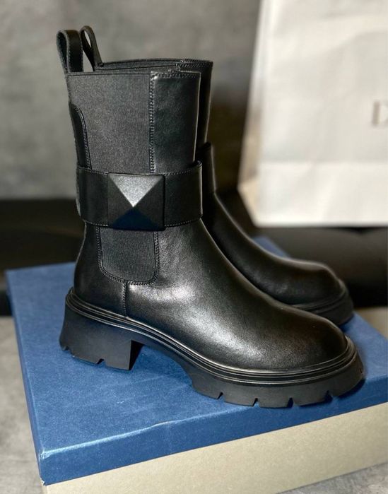 Черевики ботинки челсі натуральна шкіра утеплені ботінки сапоги бренд