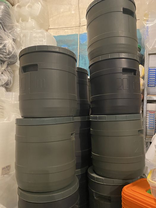 Бочка кругла харчова кольорова 20 л. Распродаж.