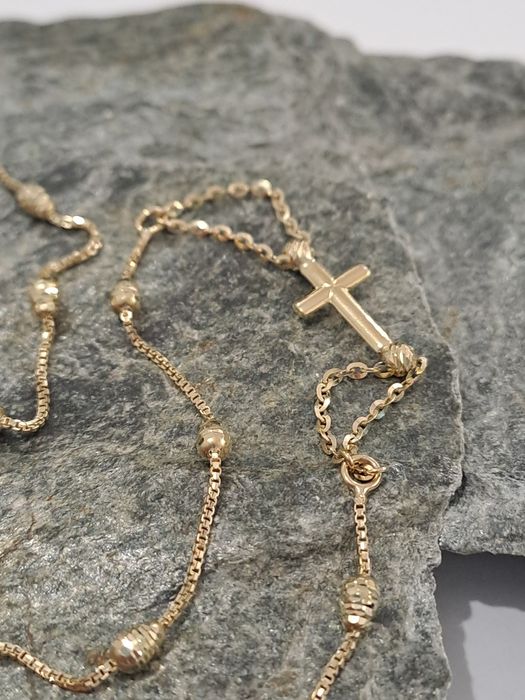 Śliczny złoty Różaniec Pr.585 45 cm Pełny Ocechowany