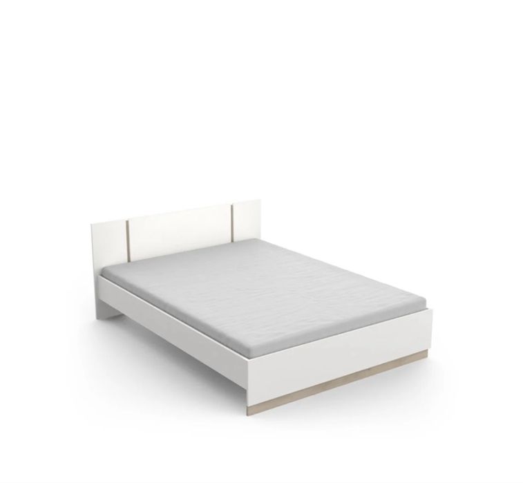 Extrutura de cama Watson Jr, com colchão sem mola.