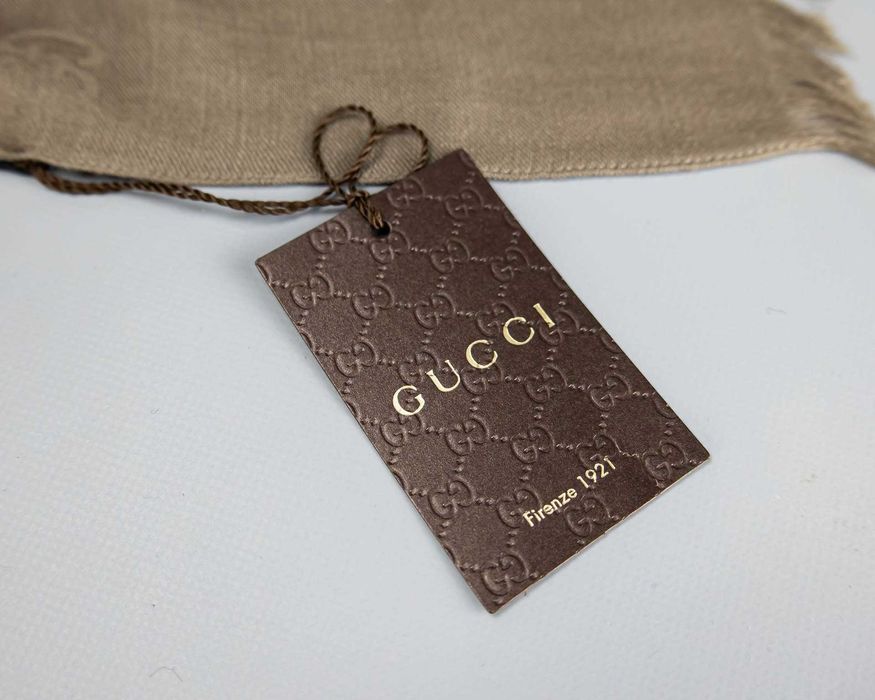 Монограмный шерстяной шарф Gucci.Шелковый палантин.Шаль.Кашемир