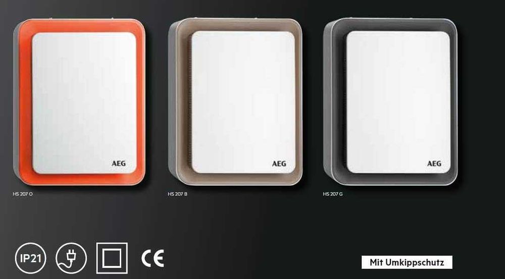 Ogrzewacz wentylatorowy AEG HS 207, 1.8 kW grzejnik piecyk mały ładny