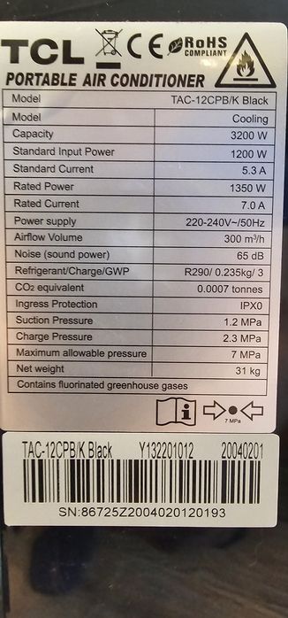 Przenośny klimatyzator TCL
