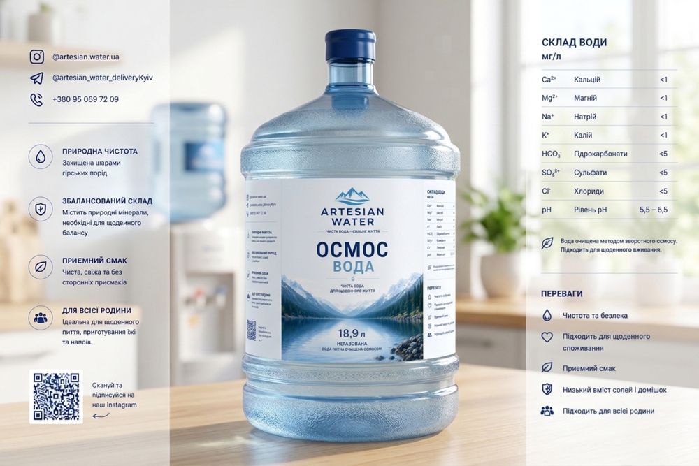 Доставка питної води Artesian Water по Києву
