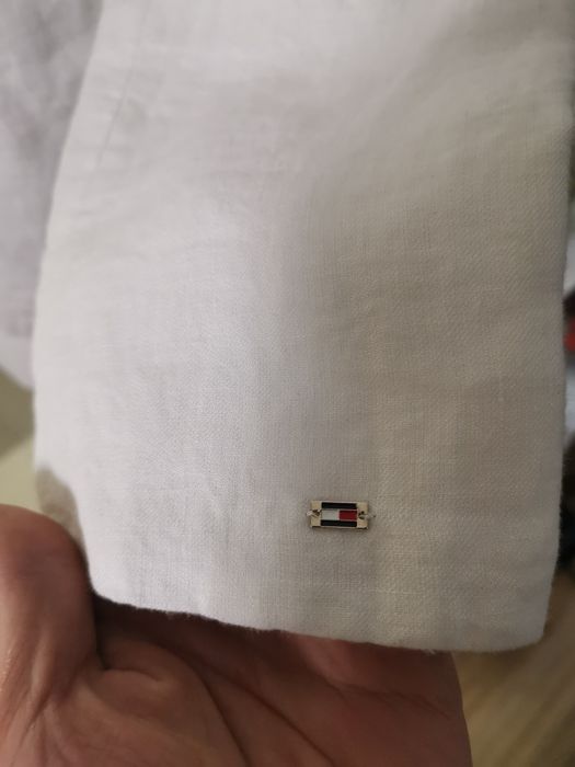 Piękna Lniana marynarka z kieszeniami Tommy Hilfiger